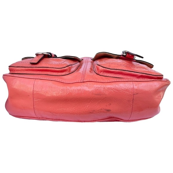 Coach | Patent Leather Purse in Salmon Pink - 12.5” x 8” x 3” - Picture 4 of 14